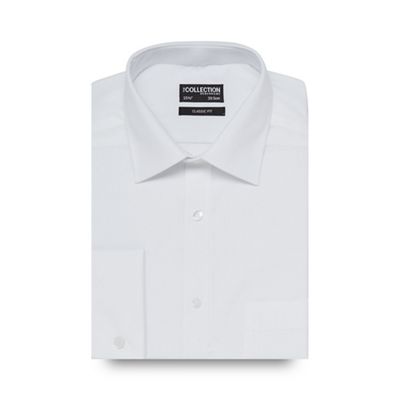 White textured regular fit shirt